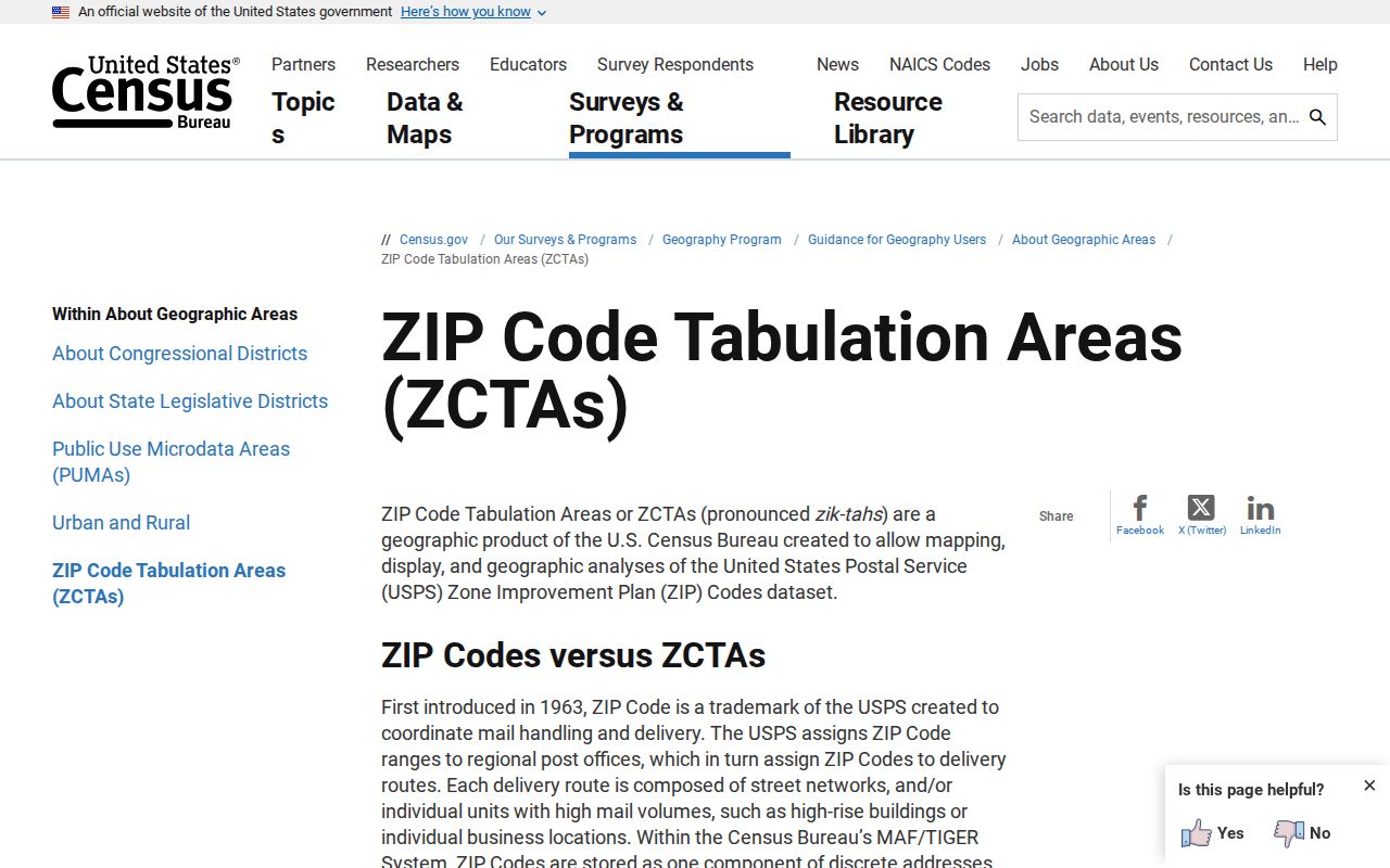 Kansas ZIP code directory guidance on Census ZCTAs and postal boundaries